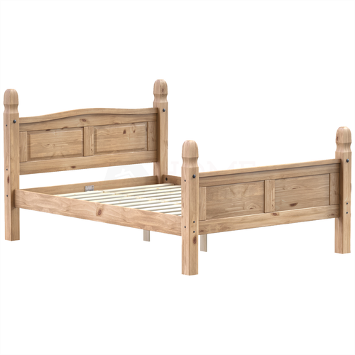 Corona Doppelbett 4 Fuß 6 hoher Fuß mexikanischer massiver Kieferrahmen Schlafzimmermöbel - Bild 9 von 9