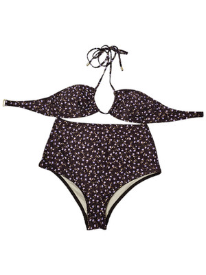 Peony Two Piece Bikini Set M NWT Luxury Floral High Waist Retail $240