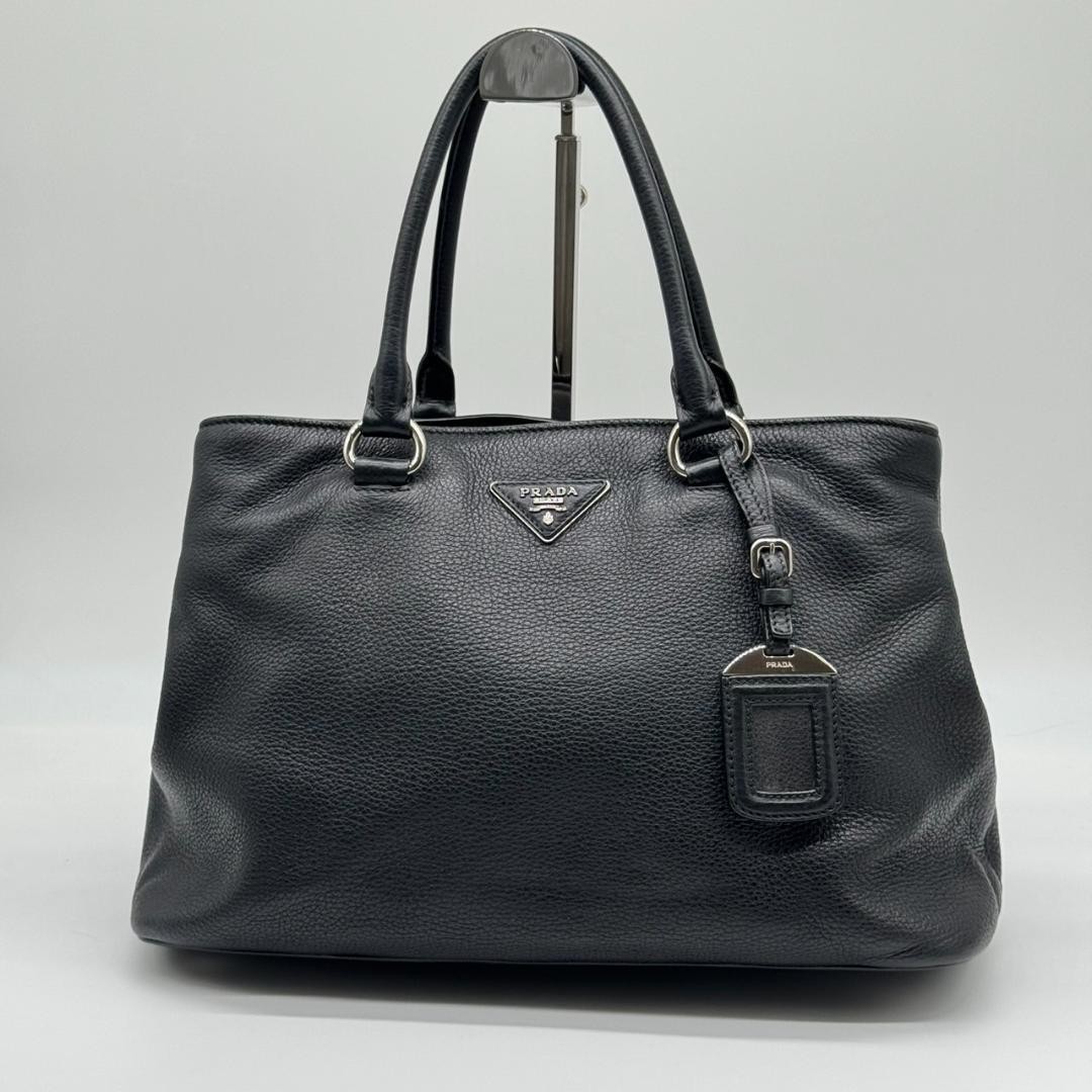 PRADA Triangular Logo 2 Way Leather Shoulder Hand… - image 9
