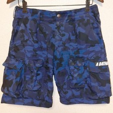 A BATHING APE Blue Camouflage Shorts