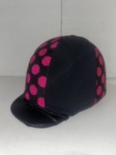 Ecotak Lycra Helmet Cover -  Pink & Black Polka Dots Ecotak