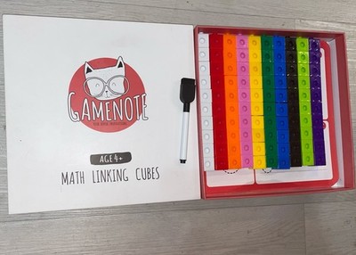 GAMENOTE Math Linking Cubes + Dry Erase Activity Cards Homeschool /counting