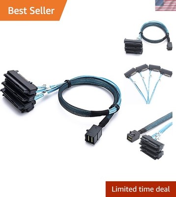 SFF-8643 Internal Mini SAS HD to 4 29pin SFF-8482 connectors with SAS 15pin P...
