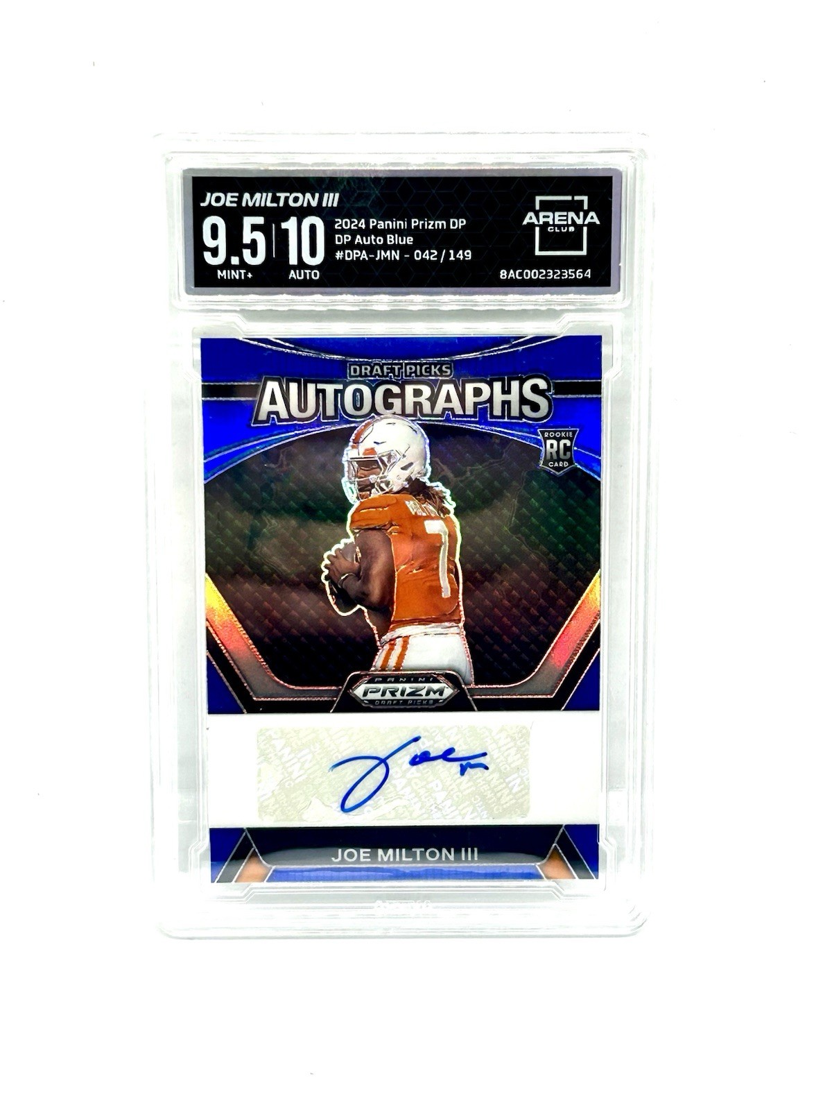 2024 Panini Prizm Draft Picks Joe Milton III Autographs Blue Rookie Auto /149