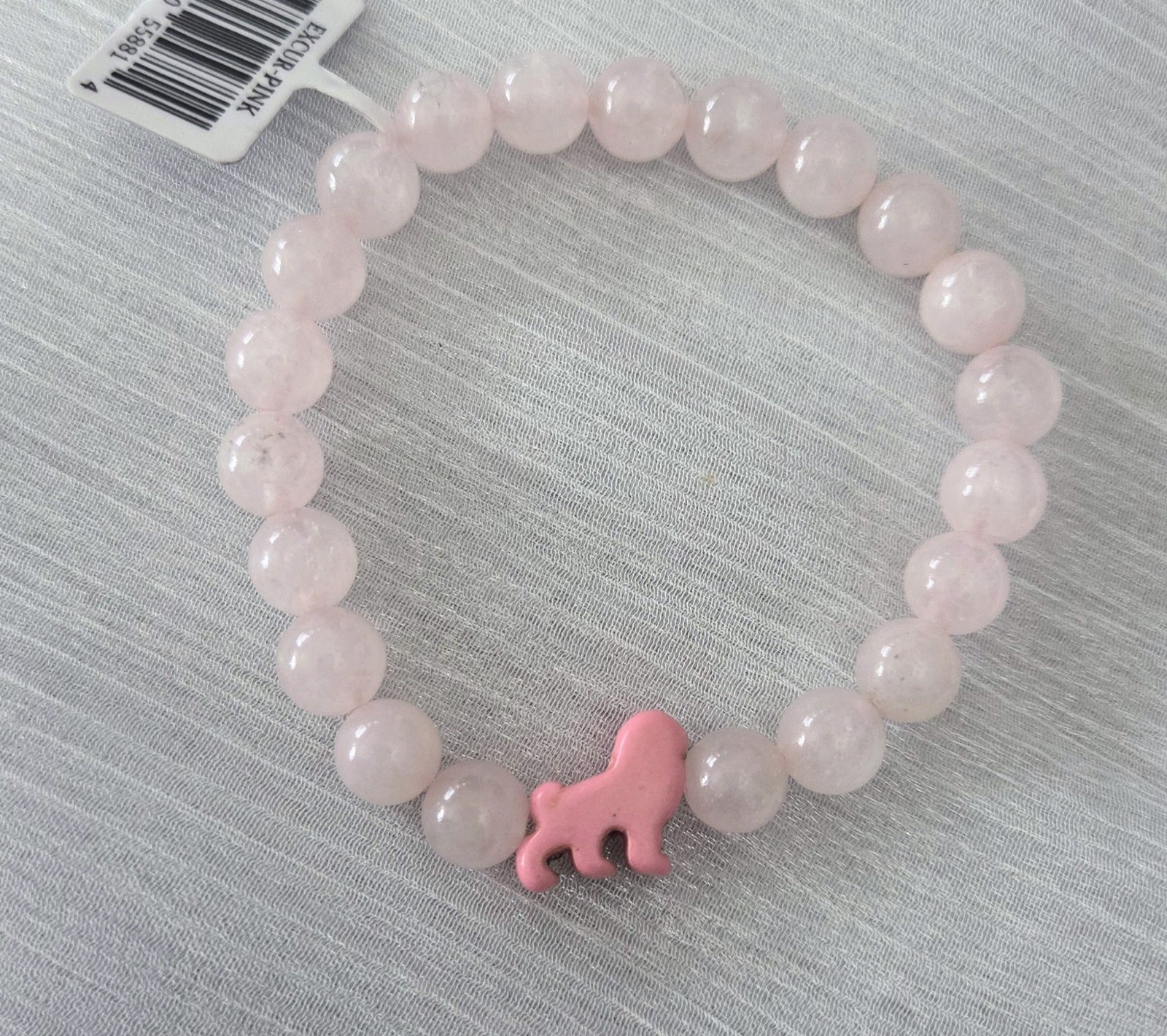 Fahlo Voyage Lion Tracking Bracelet - Beaded Stone Glass Pink NWT