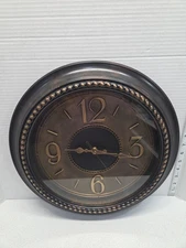 Decorative Wall Clock Brown 15" Round Hobby Lobby Battery Operated Sangtai #6168