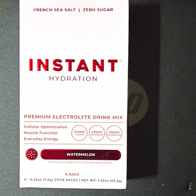 Instant Hydration Zero Sugar Electrolyte Drink Mix Watermelon 6 Stick Packs