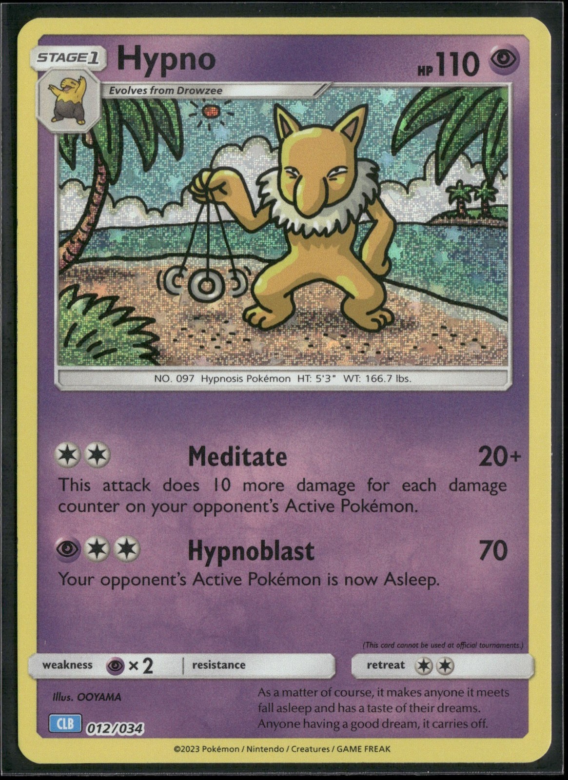 Hypno 012/034 CCol Trading Card Game Classic Holo NM Pokemon