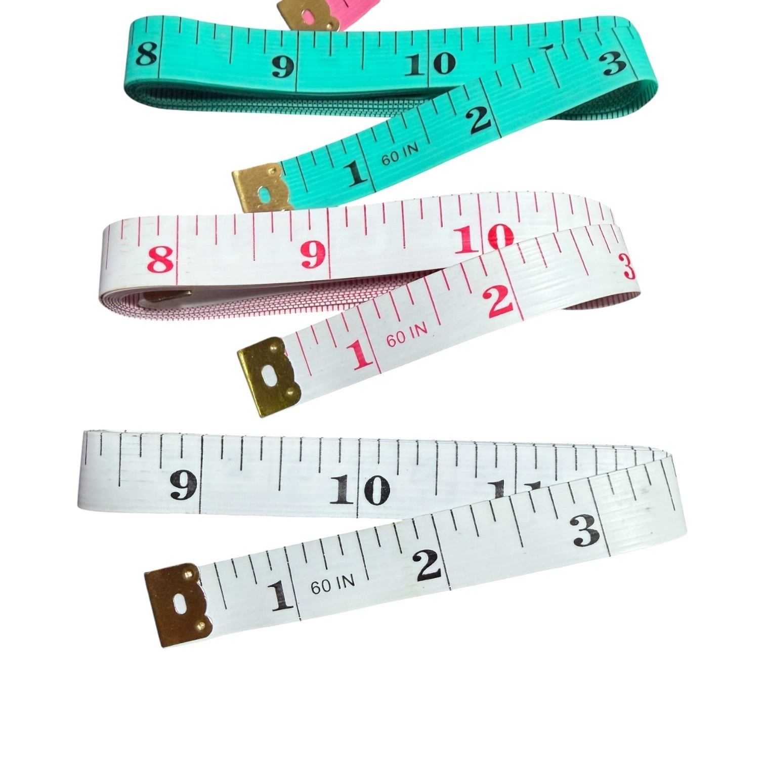 Measuring Tape Sewing 60" Soft Flat Body Tailor Cloth Ruler 150cm 12pc Set