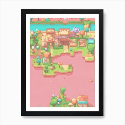 Pixel Art Wandbild für Wohnzimmer gerahmtes Wandbild Poster Leinwanddruck Bild