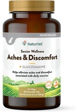 NaturVet ACHES DISCOMFORT with Glucosamine for Senior Dogs 60 Time Release Tab