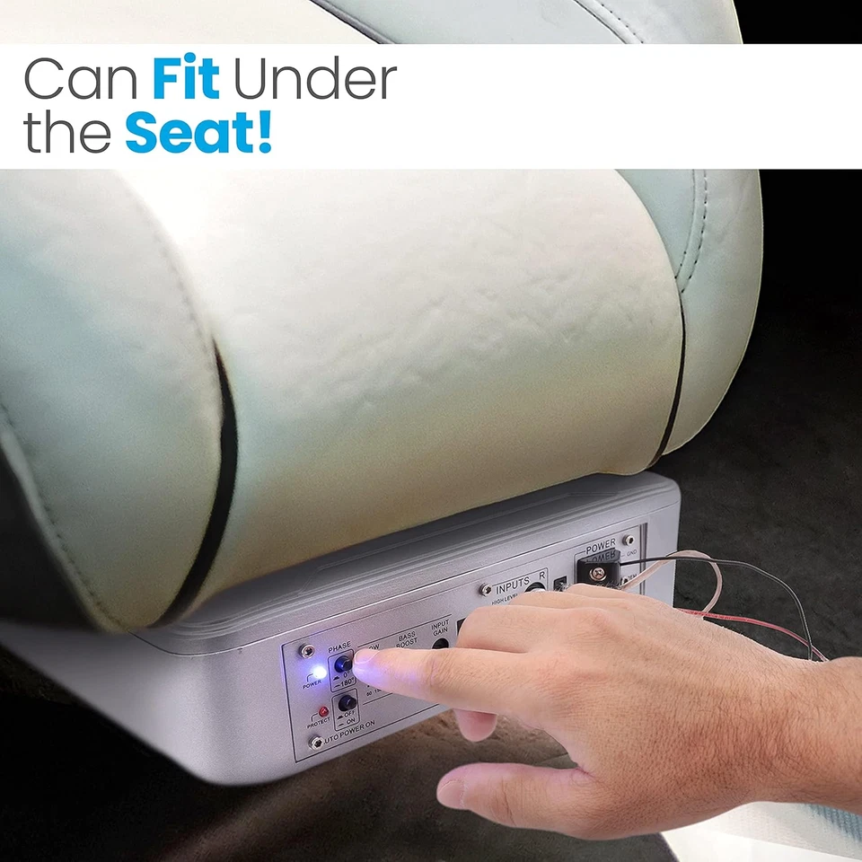 8-Inch Low-Profile Amplified Subwoofer System - 600 Watt Compact Enclosed Active - Image 4 of 4