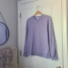 Sunspel Loopback Crewneck Sweatshirt Men's L Lavender Casual Luxury Brad Pitt