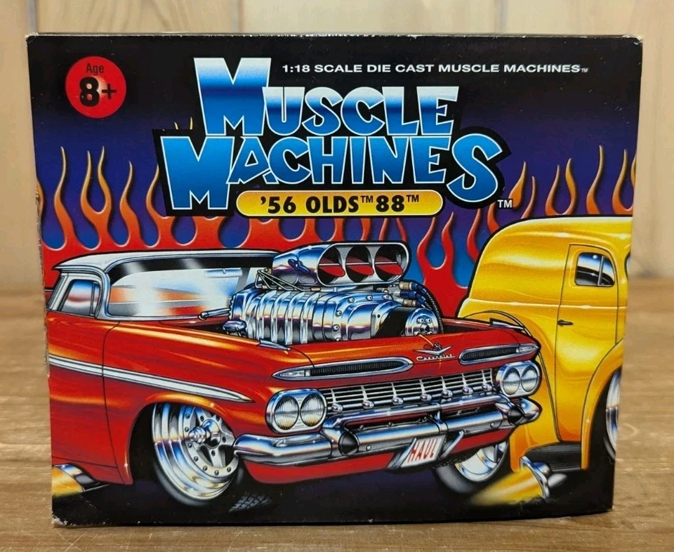 Muscle Machines 1956 Oldsmobile 88 cupé rojo y blanco 1:18 diecast nuevo en caja  Foto 3 de 4