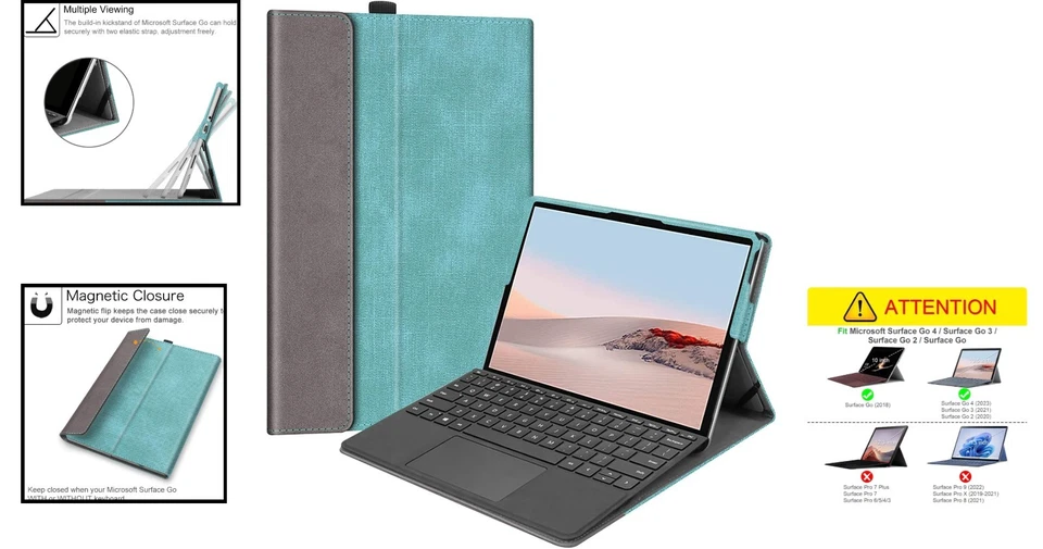 Tablet Case für Microsoft Surface Go 4/3/2/1 10 Zoll Schutz Hülle Turquoise - Bild 2 von 4
