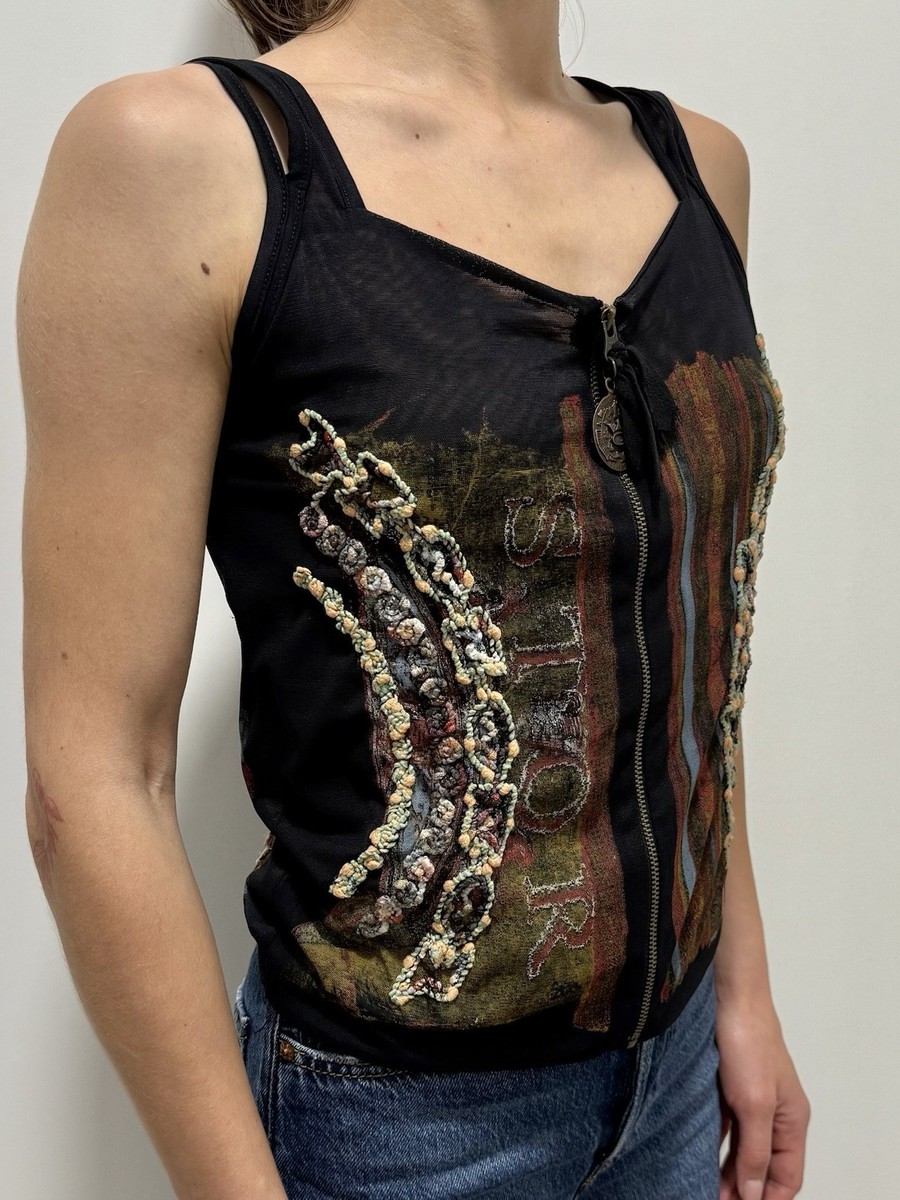 Save The Queen Zip Mesh vintage y2k 2000`s Tank Top Size | eBay