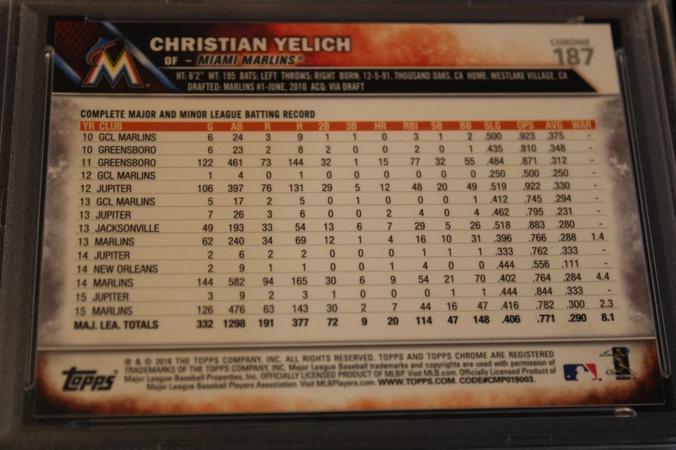 2021 - Topps Archives Signature-Sepia Ref-Auto-Christian Yelich 1/1 -PSA NM-MT 8 - Image 4 of 4