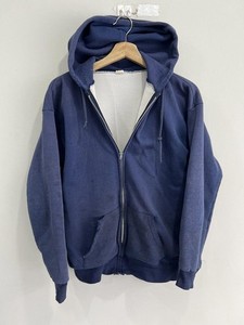 Vintage 90s Sun Faded Thrashed Thermal Zip up Hoodie Sweater