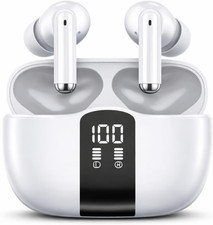 Hybrid ANC Earbuds, Noise Cancelling Bluetooth 5.3 Headphones, White
