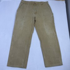 Vintage Carhartt B11 BRN 40x32 Made in USA Brown Duck Canvas Carpenter Pants