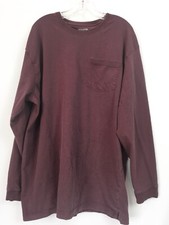 Duluth Trading Mens XL T Shirt Longtail Tee Long Slv Crew Burgundy Relaxed Fit