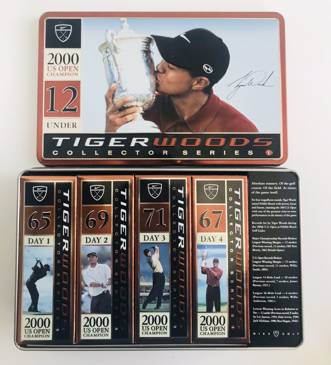 Tiger Woods Collector Series Complete Set (1 - 4) Tin Box