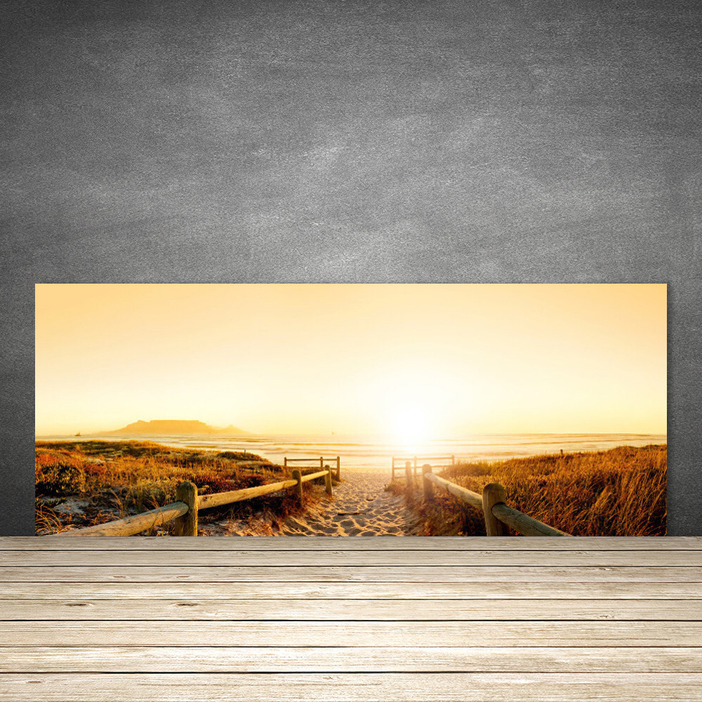 Crédence de cuisine en verre trempé 125x50 Paysage Sentier finition premium