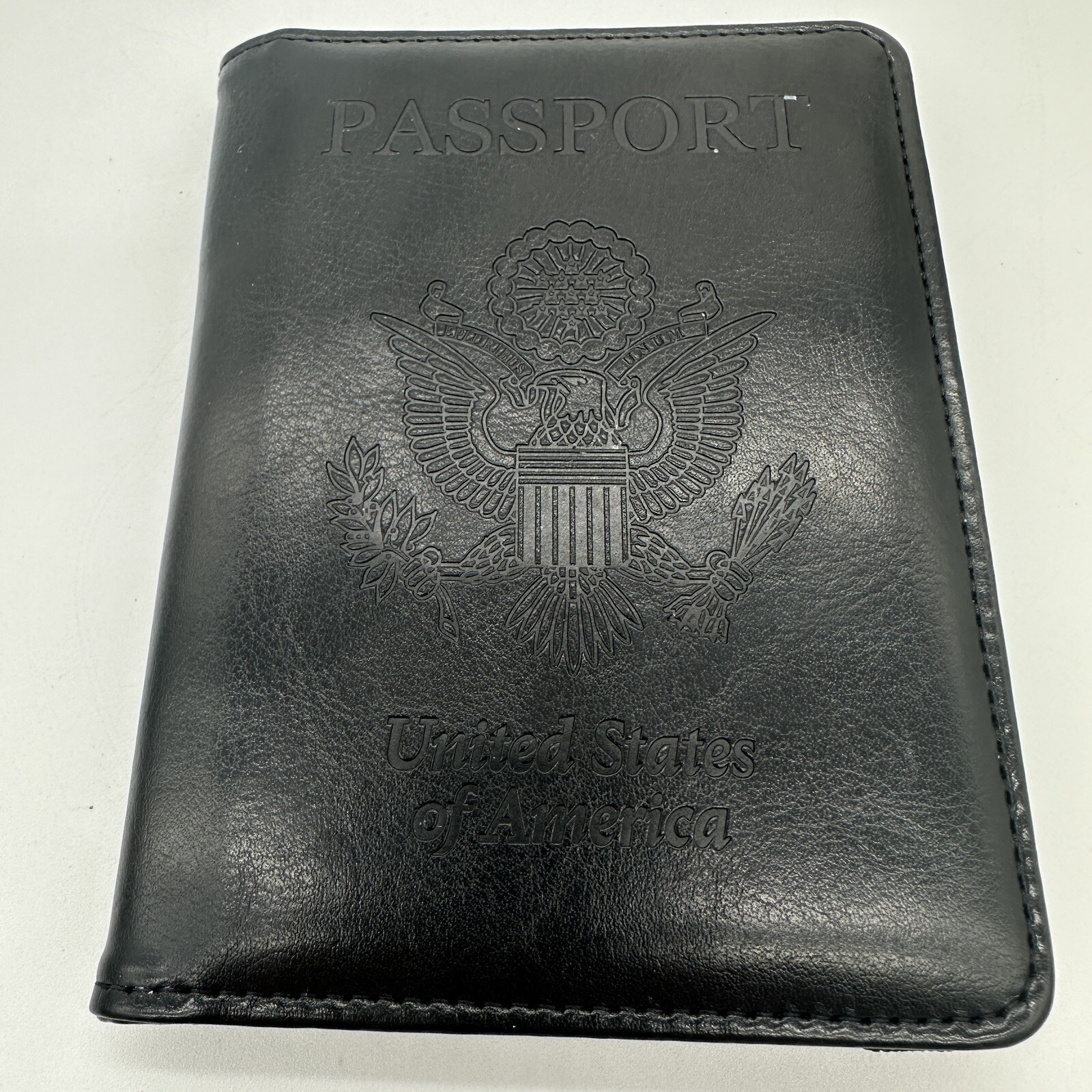 RFID-Blocking Leather Passport Holder with Card Slots for Vaccine Cards  -image
