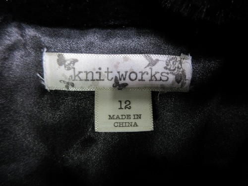 Knitworks Black Faux Fur Cropped Girls Jacket Formal Holiday Winter Sz 12 Black - Picture 4 of 6