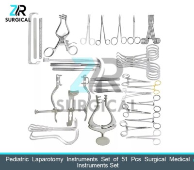Pediatric Laparotomy Instruments Set of 51 Pcs Surgical Medical Instruments Set
