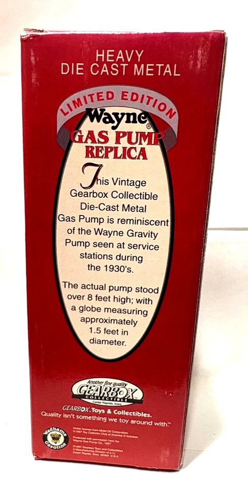 GEARBOX - WAYNE GAS PUMP REPLICA - WADHAMS GASOLINE-LIMITED EDITION-DIECAST - Image 3 of 4