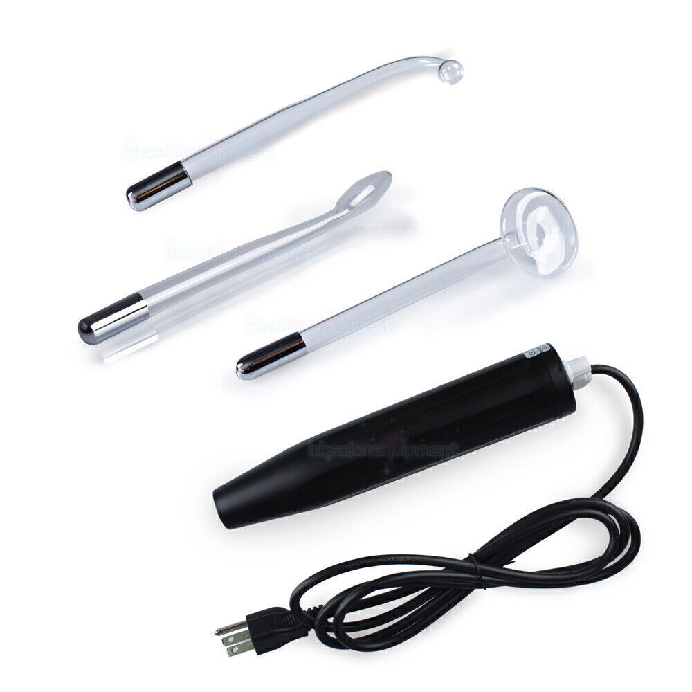 High Frequency Facial Machine with 3 Glass Wands for Anti-Aging & Acne Treatment