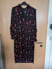 Topshop Midi Kleid 36 Winterberry Blumen Schw...