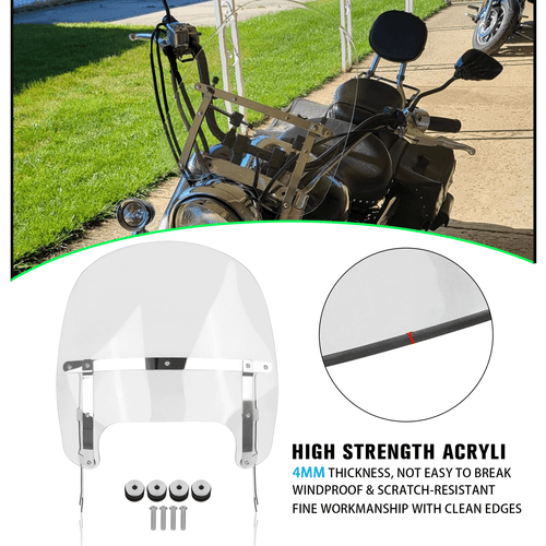 15" Windscreen Windshield Compatible With Harley Fat Boy FLFB FLFBS 2018-2023 - Picture 5 of 11