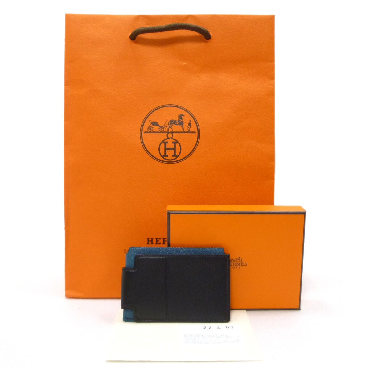 Authentic HERMES Card Holder H Sports 3CC Black/Green Z Authentic HERMES Card Holder H Sports 3CC Black/Green Z