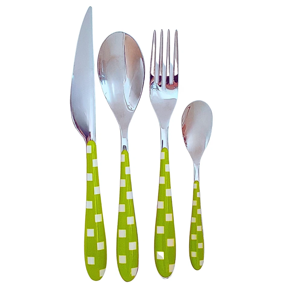 Bugatti gepunktet Besteckgarnitur, 24-teilig Edelstahl Grün, 3 varianten - Bild 2 von 4