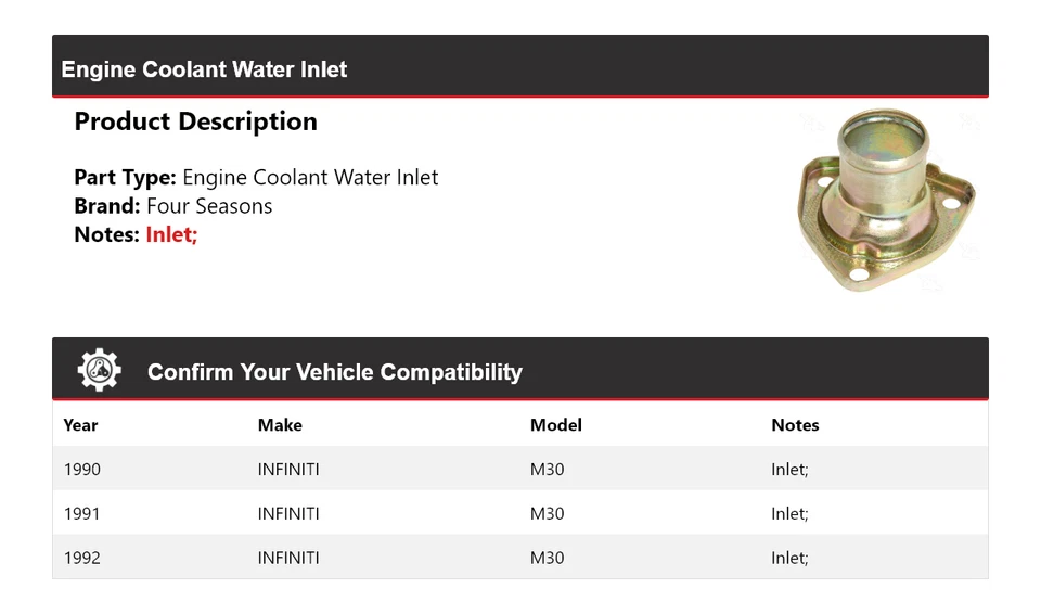 Entrada de agua refrigerante motor Infiniti M30 1990-1992 4 estaciones 1991 Foto 2 de 4