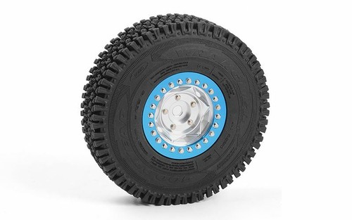 RC4WD Rogue 1.55" Beadlock Wheels Z-W0317 SILVER Blue Beadlock - Picture 3 of 11