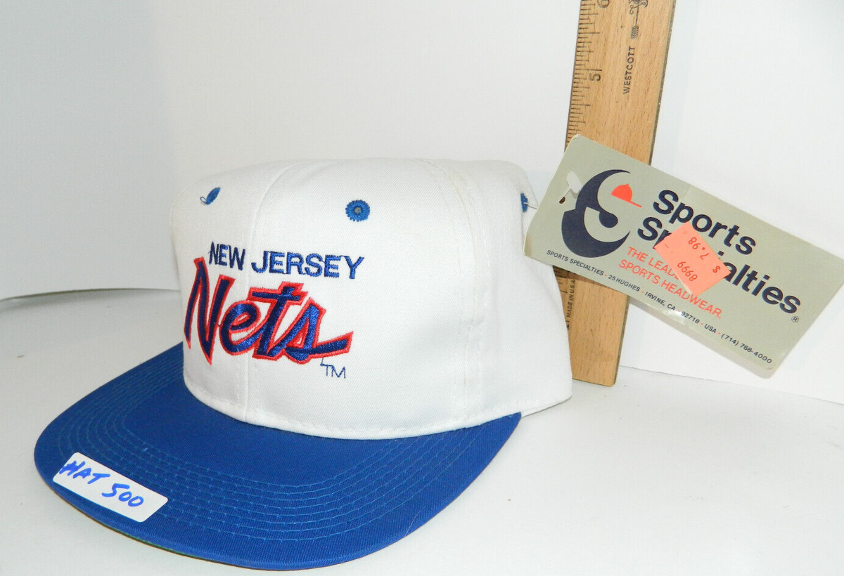 New Jersey Nets Sport Specialties Snapback NBA Hat Cap Vtg script