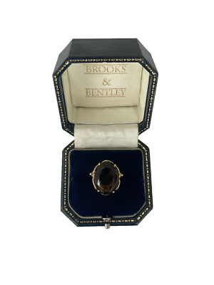 Rauchquarz Ring 9 kt Gold Quarz Vintage Ring - Größe O
