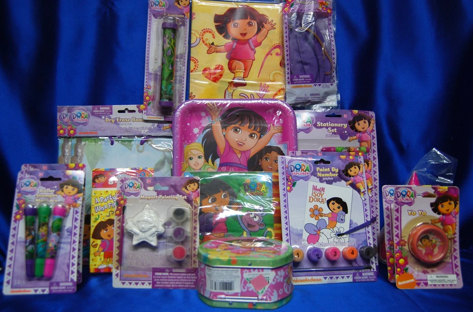 Dora The Explorer la Exploradora Party Set # 19 Hats 2 Plates Napkins Tablecover - Image 2 of 4