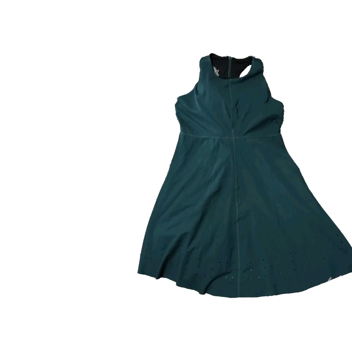Zella Activewear Racerback Dress Green Size L Eyelet Hem Fit And Flare