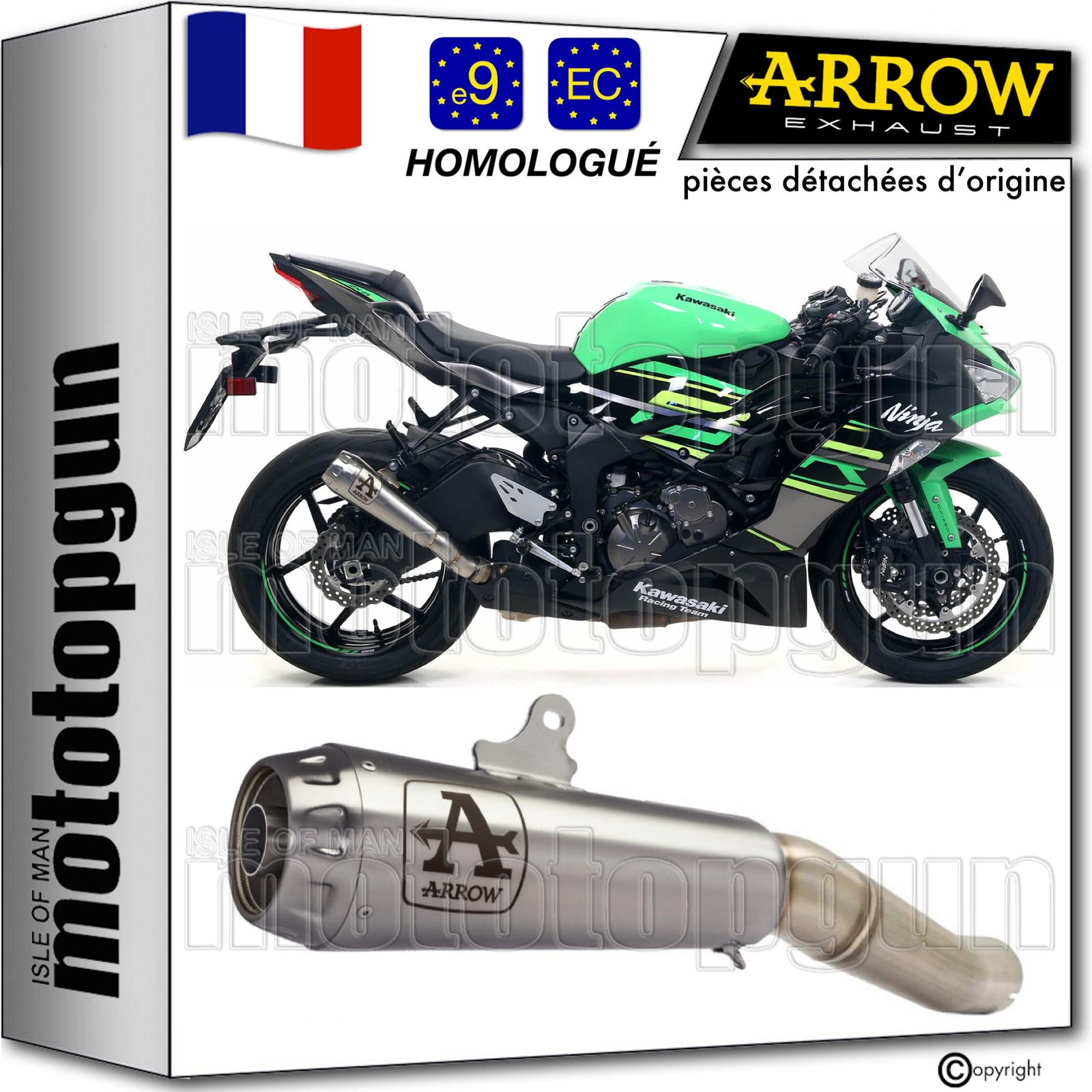 Ligne de silencieux Arrow Pro-Race de haute précision pour Kawasaki ZX6R