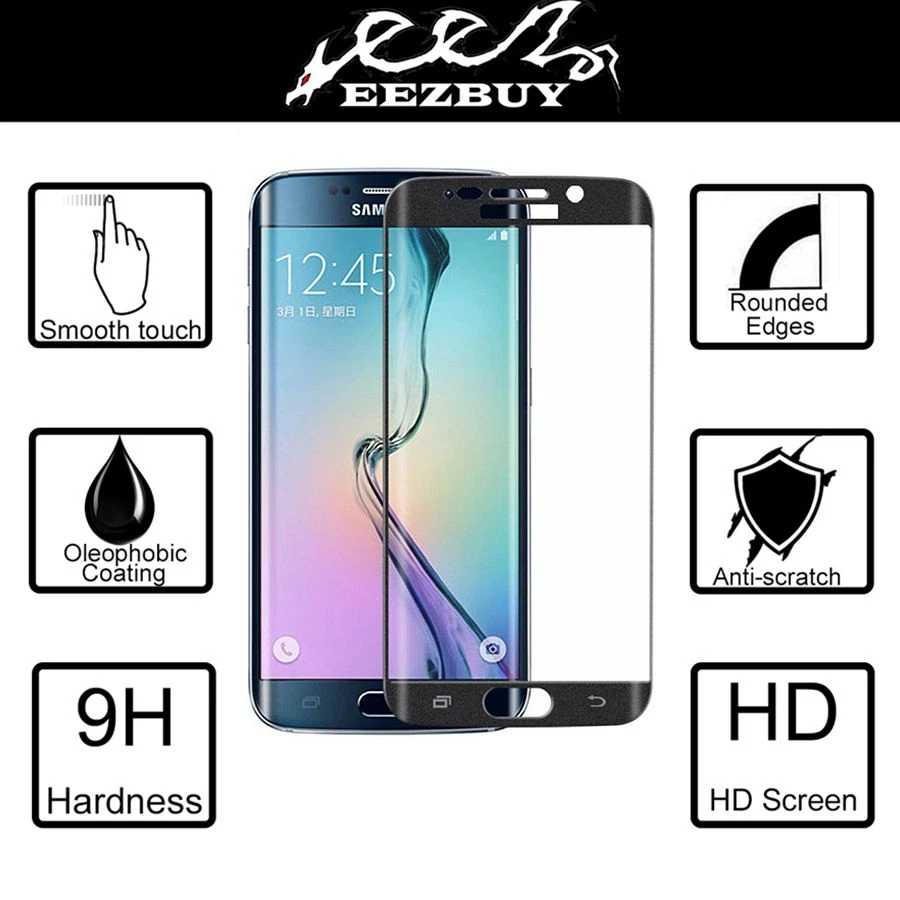 Protector de pantalla de vidrio templado curvo de cubierta completa para Samsung Galaxy S6 Edge Foto 4 de 4