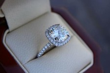 4.35CT White Cushion Cut CZ Engagement Ring Solid 925 Sterling Silver