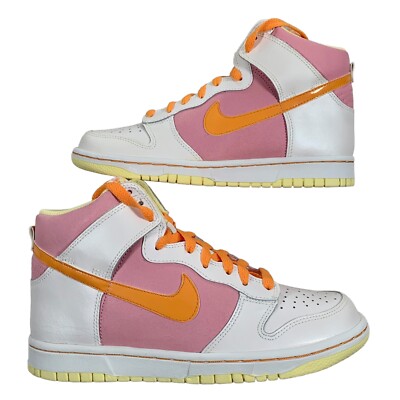Vintage Nike Dunk High Easter Egg Melon Perfect Pink Lemon 2009 Sneakers  Size 6Y