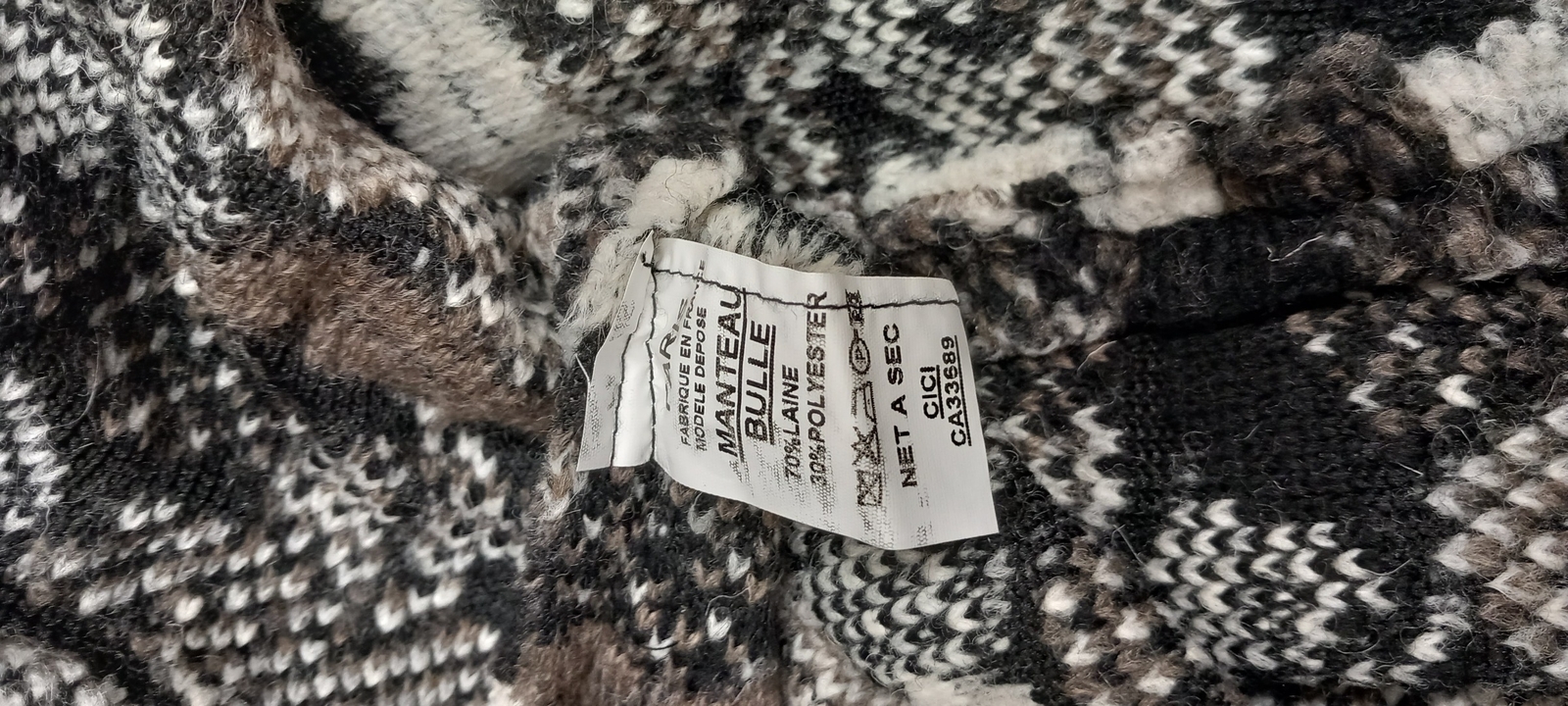 LADIES EVA TRALALA SIZE 20 MULTICOLOURED BLACK/BROWN WATERFALL CARDIGAN