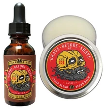 GRAVE BEFORE SHAVE Cigar Blend Beard Pack (Cigar/Vanilla Scent)