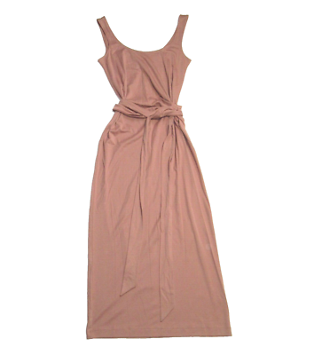 vince pima cotton sleeveless dress VINCE Womens Medium Sleeveless Pima Cotton Midi Tank Dress in Black Missing Belt