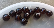 Vintage Czech Brown Watercolor Coated Subtle Faceted Round Glass Bead Lot